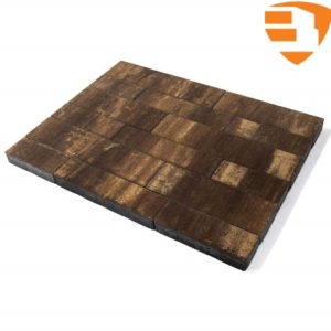 Тротуарная плитка BRAER Домино, Color Mix "Каштан", h=60 мм