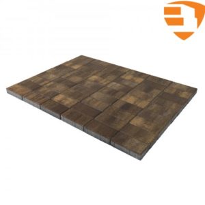 Тротуарная плитка BRAER Прямоугольник, Color Mix "Каштан", h=60 мм